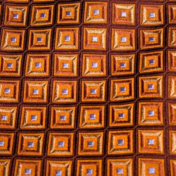 Ike Behar Brown Light Blue Neat 100% Silk Mens Designer Tie USA - Picture 5 of 5